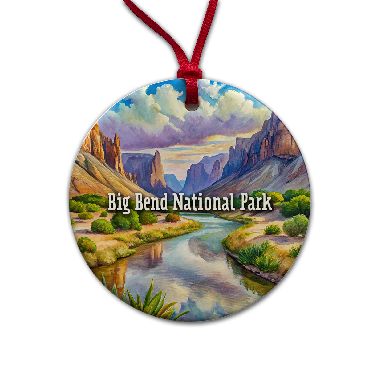 Big Bend National Park Texas Round Ceramic Holiday Christmas Tree Ornament