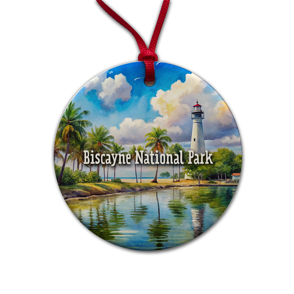 Biscayne National Park Florida Round Ceramic Holiday Christmas Tree Ornament