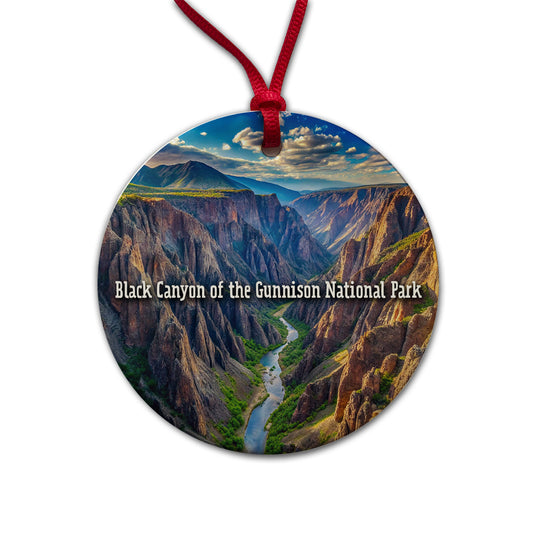 Black Canyon of the Gunnison National Park Colorado Round Ceramic Holiday Christmas Tree Ornament