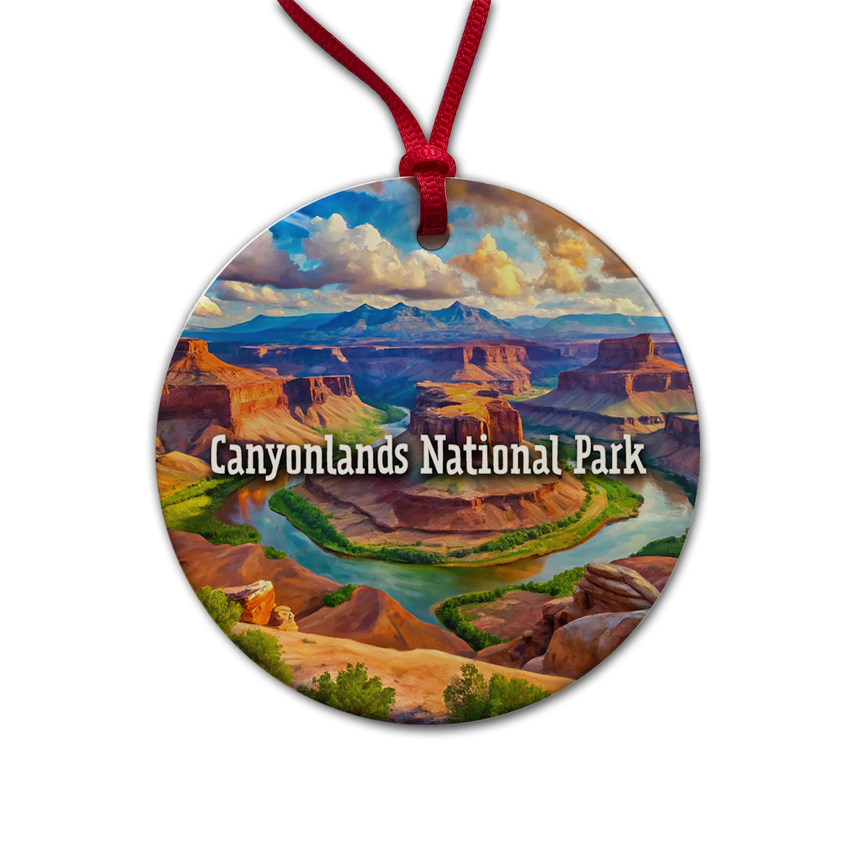 Canyonlands National Park Utah Round Ceramic Holiday Christmas Tree Ornament