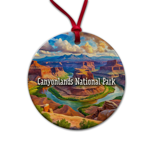 Canyonlands National Park Utah Round Ceramic Holiday Christmas Tree Ornament