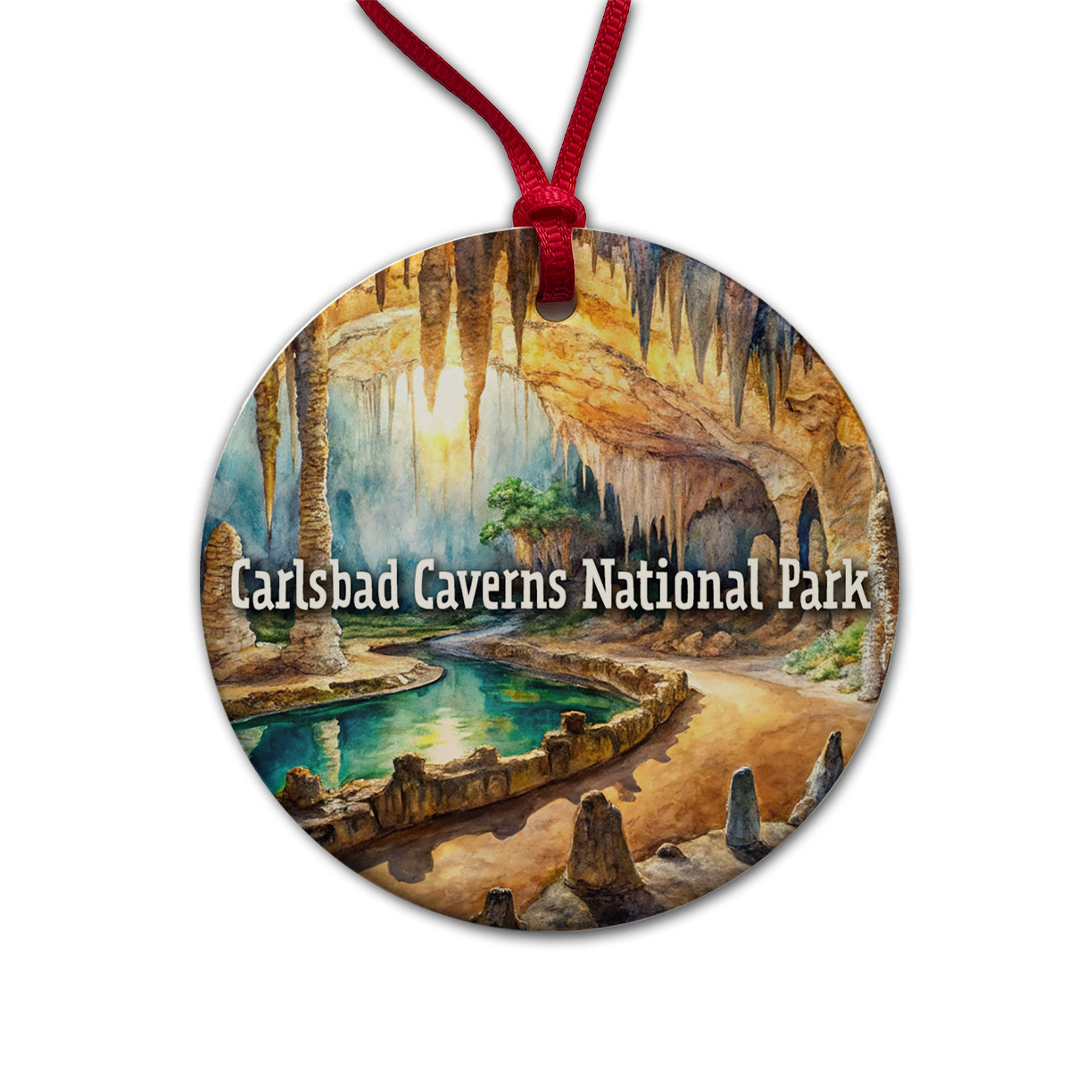 Carlsbad Caverns National Park New Mexico Round Ceramic Holiday Christmas Tree Ornament
