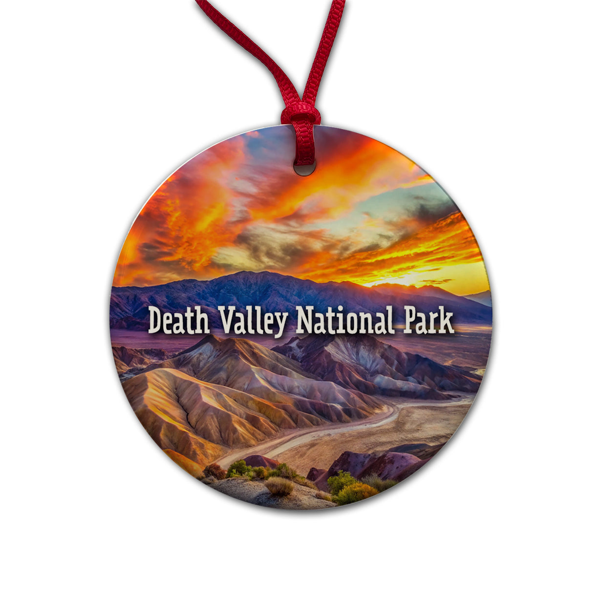 Death Valley National Park California Round Ceramic Holiday Christmas Tree Ornament