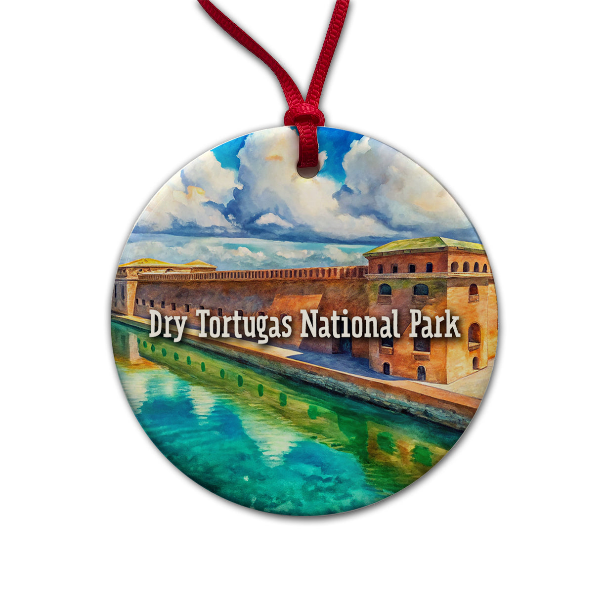 Dry Tortugas National Park Florida Round Ceramic Holiday Christmas Tree Ornament