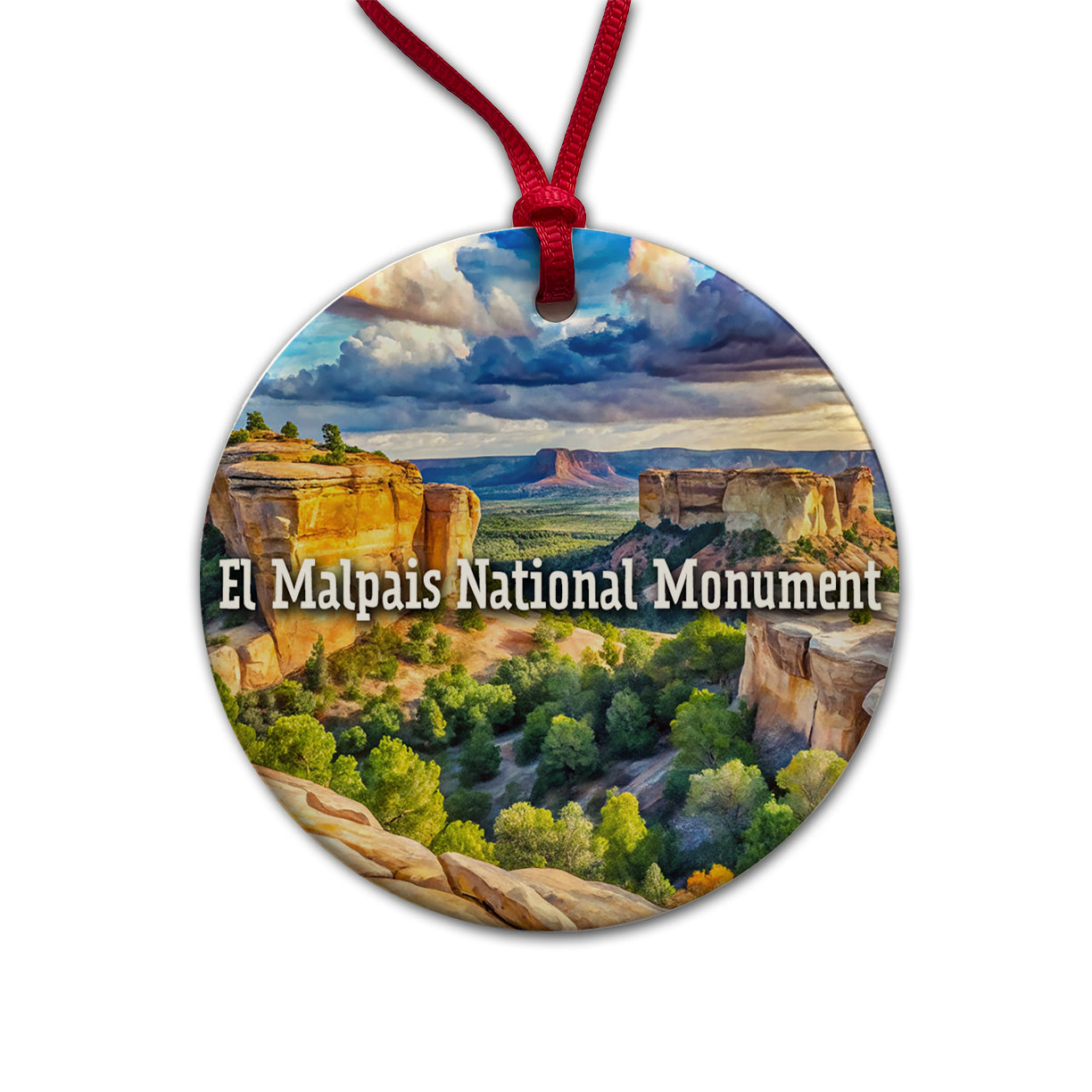 El Malpais National Monument New Mexico Round Ceramic Holiday Christmas Tree Ornament