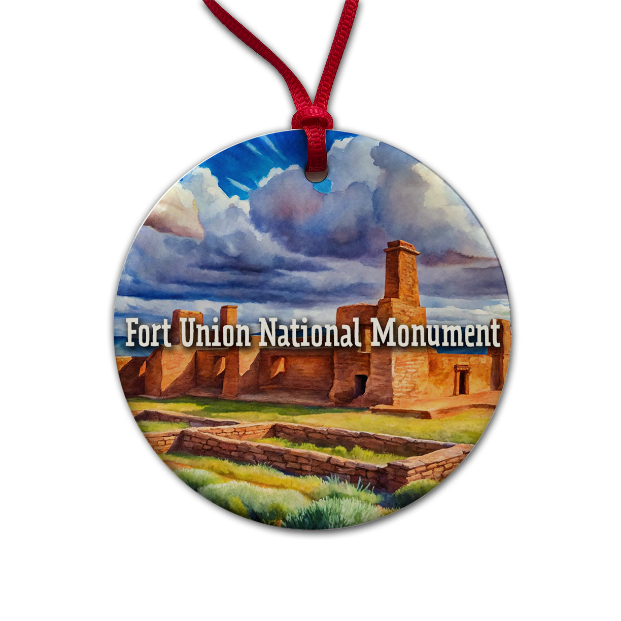 Fort Union National Monument New Mexico Round Ceramic Holiday Christmas Tree Ornament