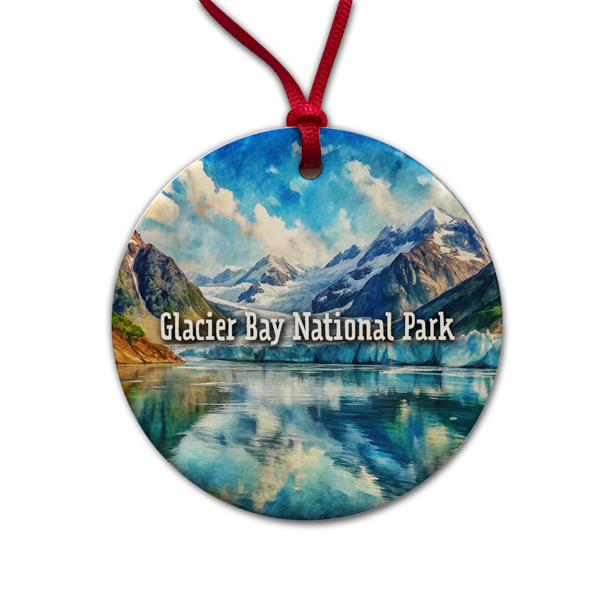 Glacier Bay National Park Alaska Round Ceramic Holiday Christmas Tree Ornament
