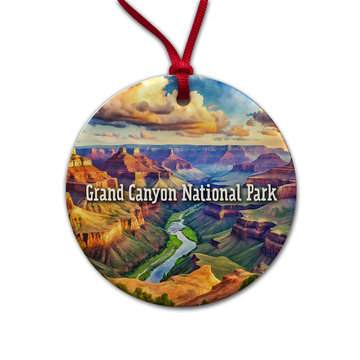 Grand Canyon National Park Arizona Round Ceramic Holiday Christmas Tree Ornament