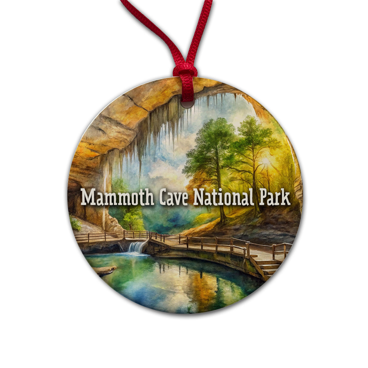 Mammoth Cave National Park Kentucky Round Ceramic Holiday Christmas Tree Ornament