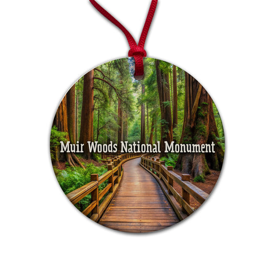 Muir Woods National Monument California Round Ceramic Holiday Christmas Tree Ornament