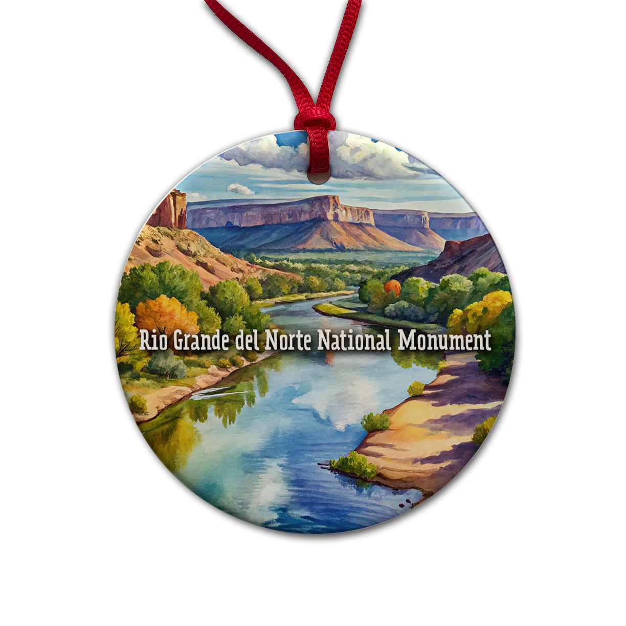 Rio Grande del Norte National Monument New Mexico Round Ceramic Holiday Christmas Tree Ornament