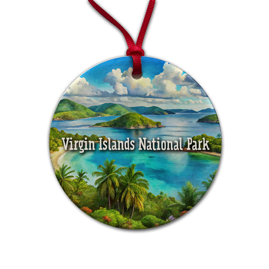 Virgin Islands National Park Round Ceramic Holiday Christmas Tree Ornament