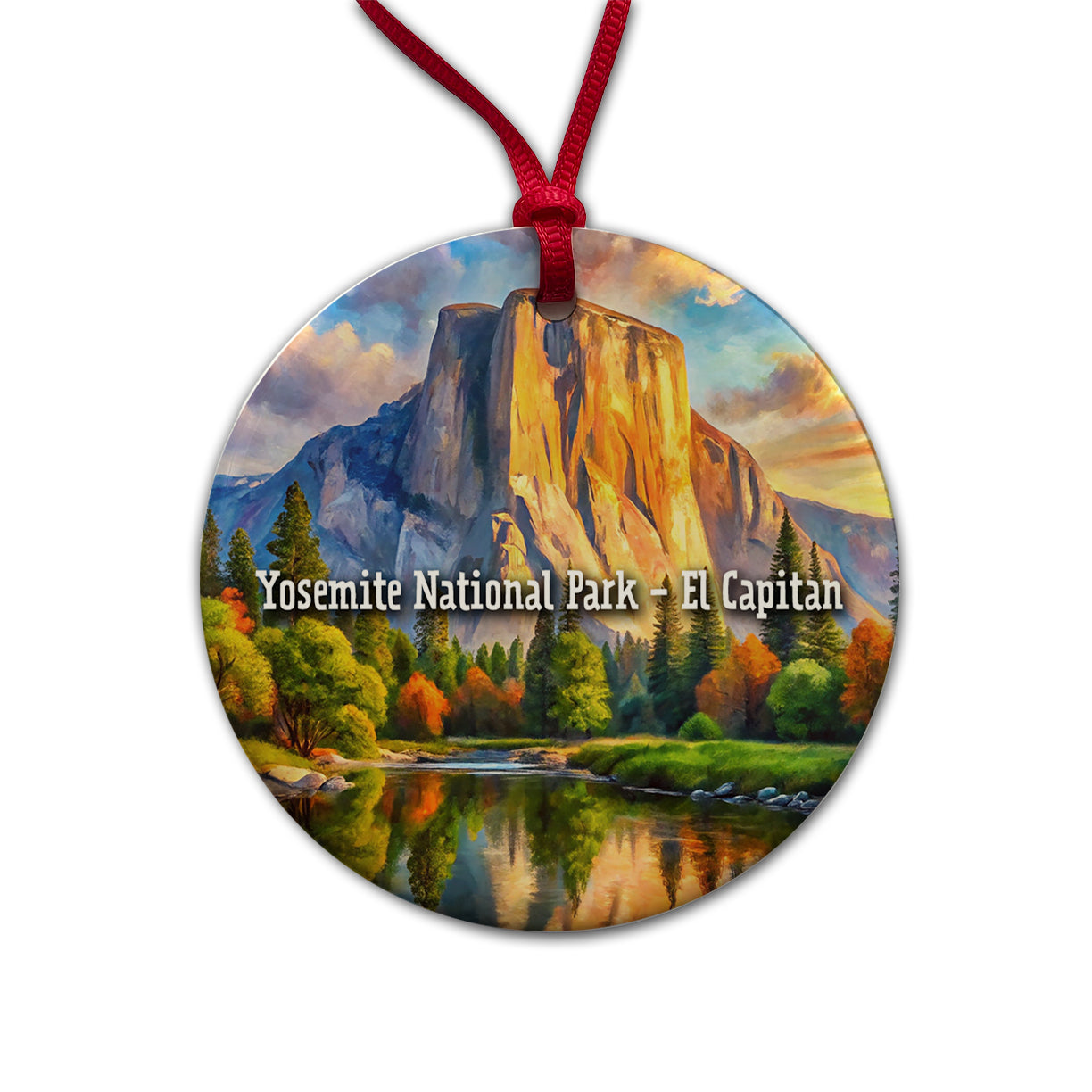 Yosemite National Park El Capitan Round Ceramic Holiday Christmas Tree Ornament