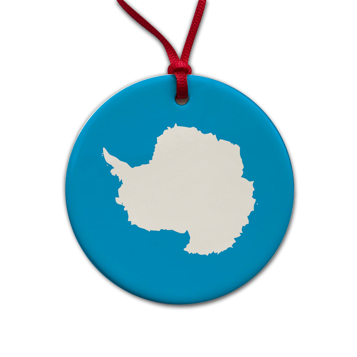 Antarctica Country Flag Round Ceramic Holiday Christmas Tree Ornament
