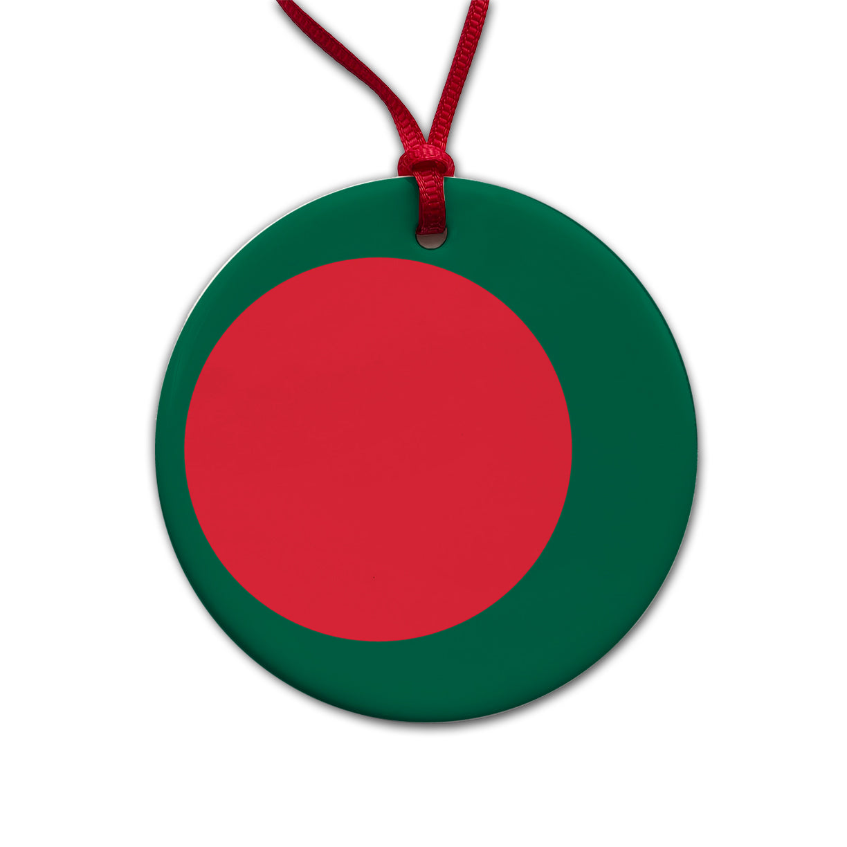 Bangladesh Country Flag Round Ceramic Holiday Christmas Tree Ornament