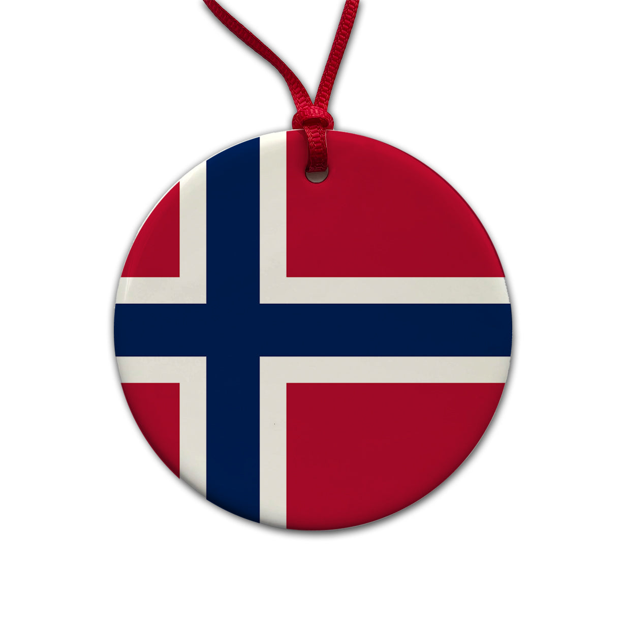 Bouvet Island Country Flag Round Ceramic Holiday Christmas Tree Ornament