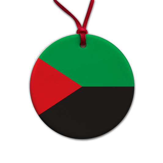Martinique Country Flag Round Ceramic Holiday Christmas Tree Ornament