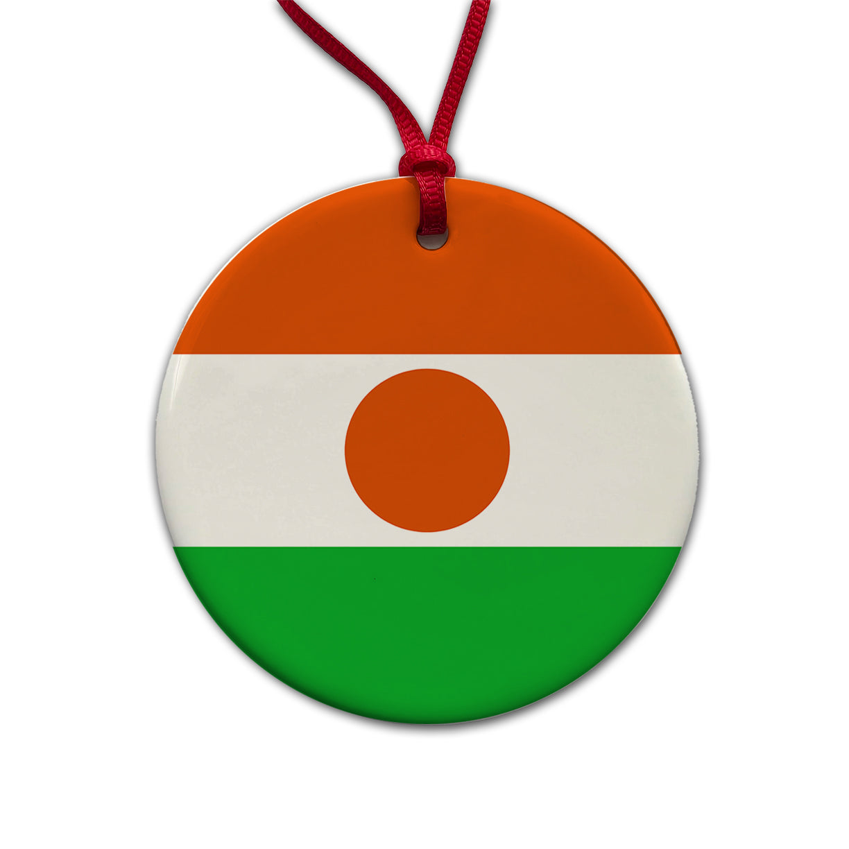 Niger (the) Country Flag Round Ceramic Holiday Christmas Tree Ornament