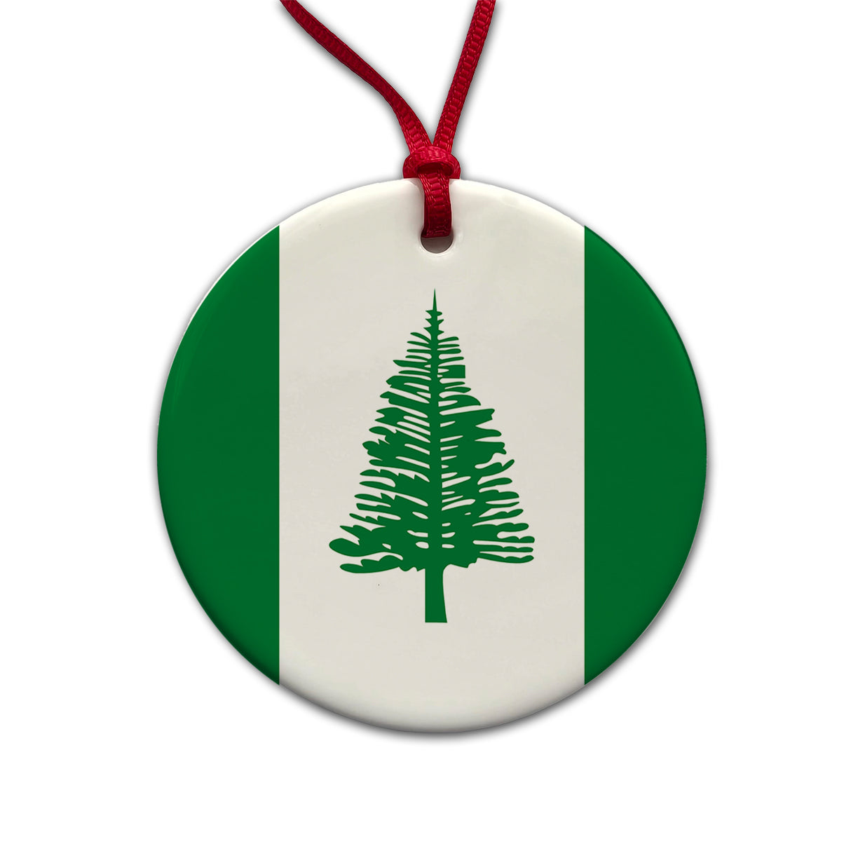 Norfolk Island Country Flag Round Ceramic Holiday Christmas Tree Ornament