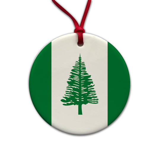Norfolk Island Country Flag Round Ceramic Holiday Christmas Tree Ornament