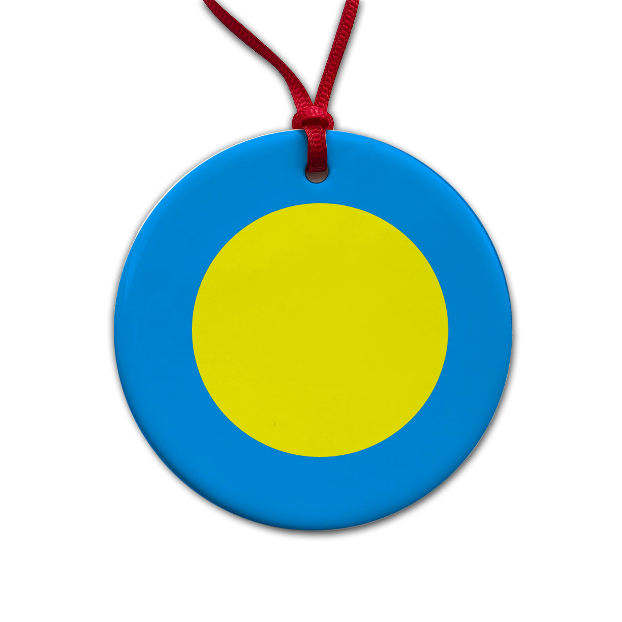 Palau Country Flag Round Ceramic Holiday Christmas Tree Ornament