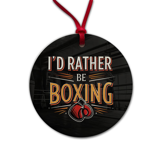 I'd Rather Be Boxing Round Ceramic Holiday Christmas Tree Ornament
