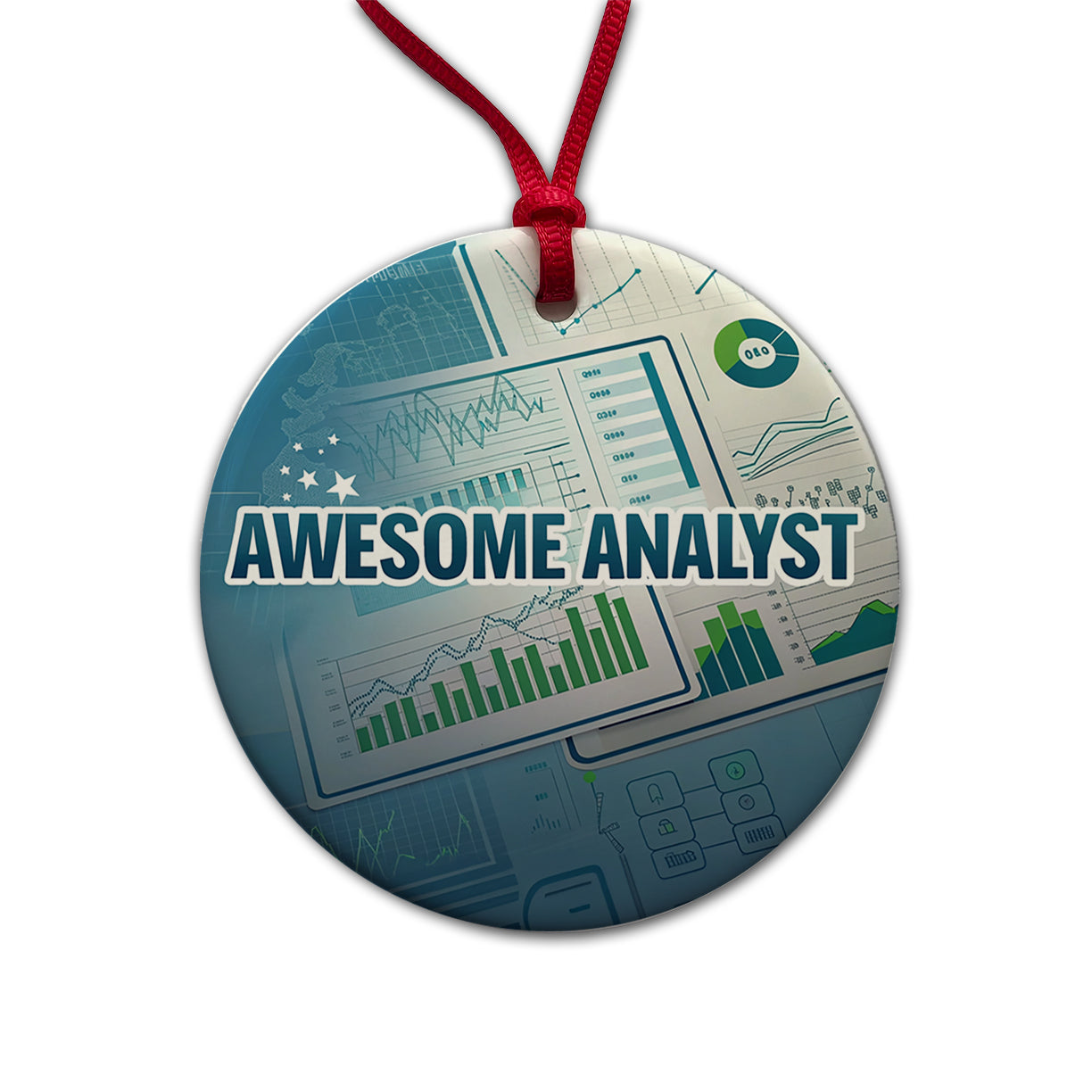 Awesome Analyst Reporting Inspirational Round Ceramic Holiday Christmas Tree Ornament