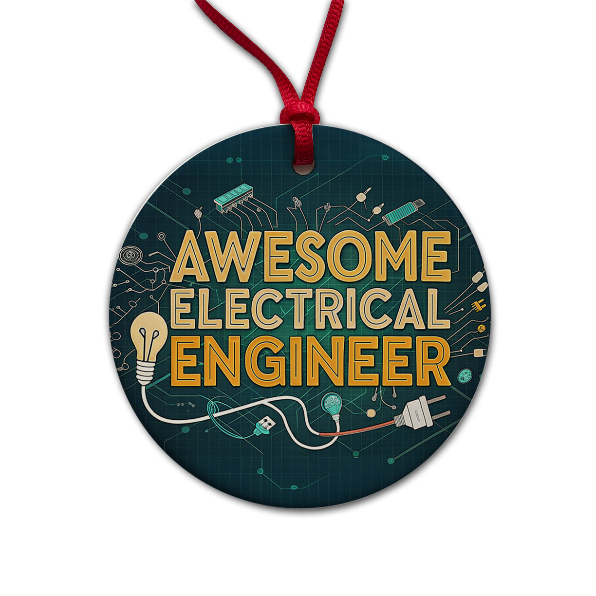 Awesome Electrical Engineer Inspirational Round Ceramic Holiday Christmas Tree Ornament