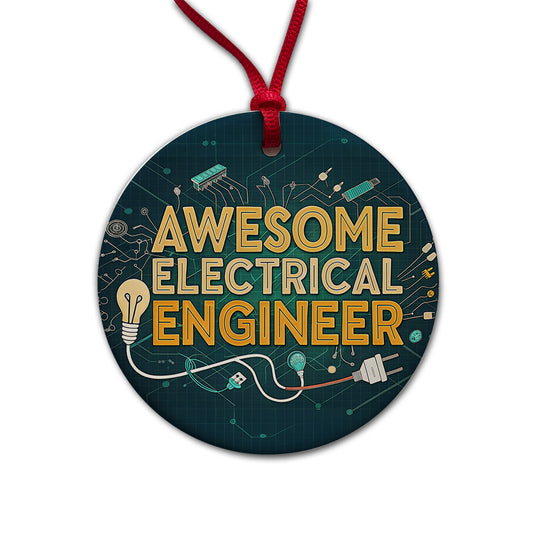 Awesome Electrical Engineer Inspirational Round Ceramic Holiday Christmas Tree Ornament