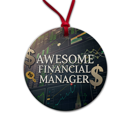 Awesome Financial Money Manager Inspirational Round Ceramic Holiday Christmas Tree Ornament
