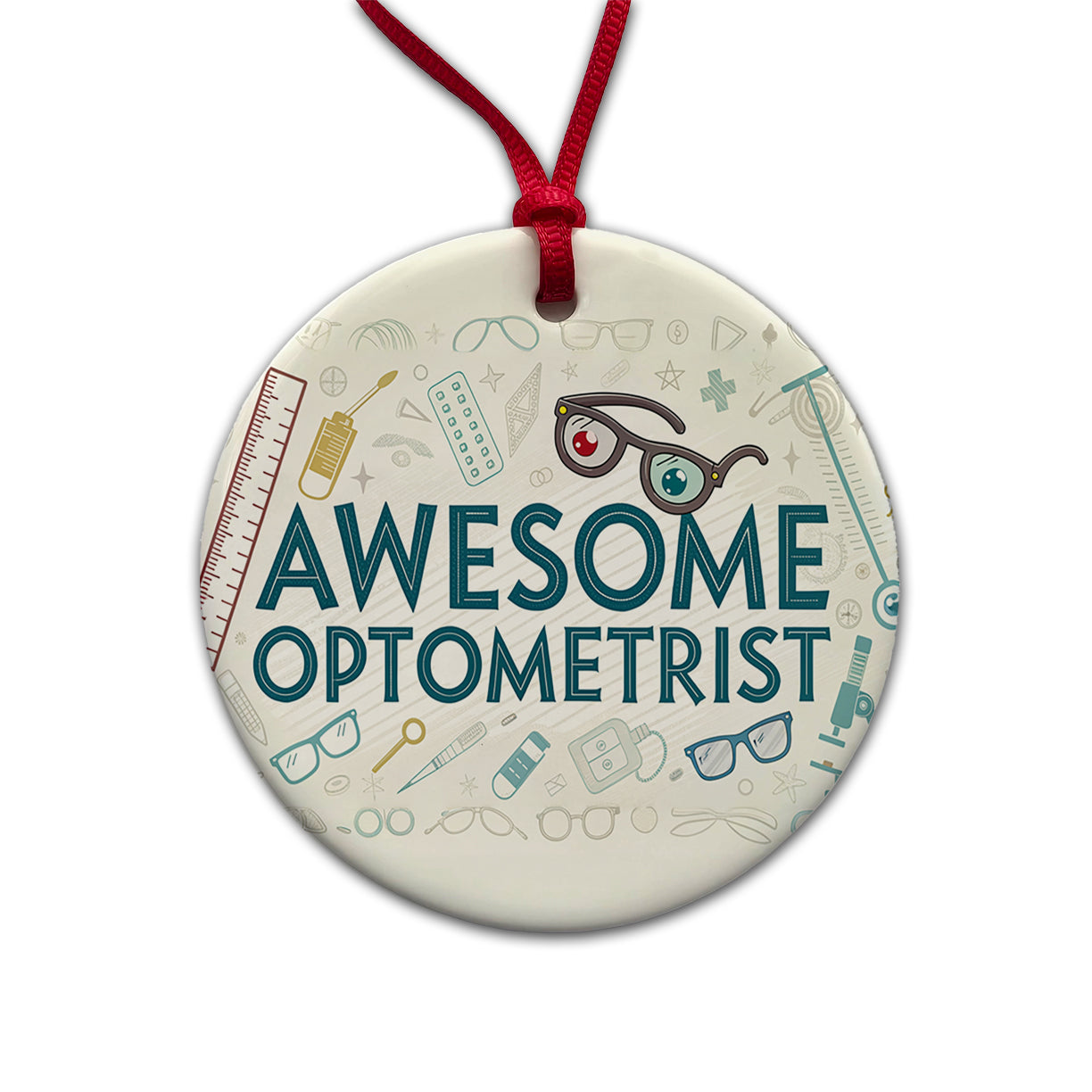 Awesome Optometrist Optical Inspirational Round Ceramic Holiday Christmas Tree Ornament