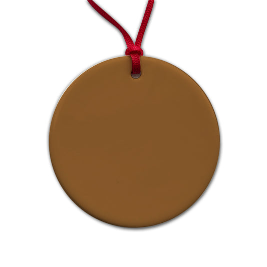 It's Just a Solid Brown Color Round Ceramic Holiday Christmas Tree Ornament