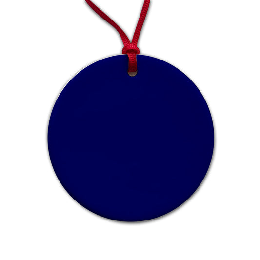 It's Just a Solid Dark Blue Color Round Ceramic Holiday Christmas Tree Ornament