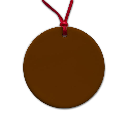 It's Just a Solid Dark Brown Color Round Ceramic Holiday Christmas Tree Ornament