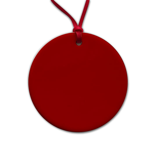 It's Just a Solid Dark Red Color Round Ceramic Holiday Christmas Tree Ornament