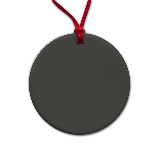 It's Just a Solid Gray Color Round Ceramic Holiday Christmas Tree Ornament