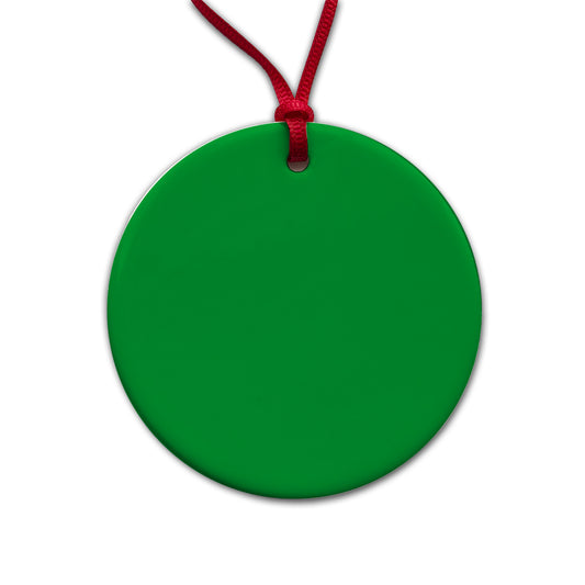 It's Just a Solid Green Color Round Ceramic Holiday Christmas Tree Ornament