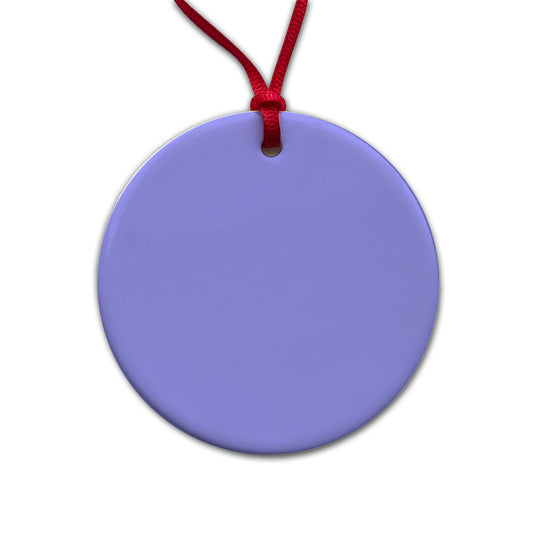It's Just a Solid Lavender Color Round Ceramic Holiday Christmas Tree Ornament
