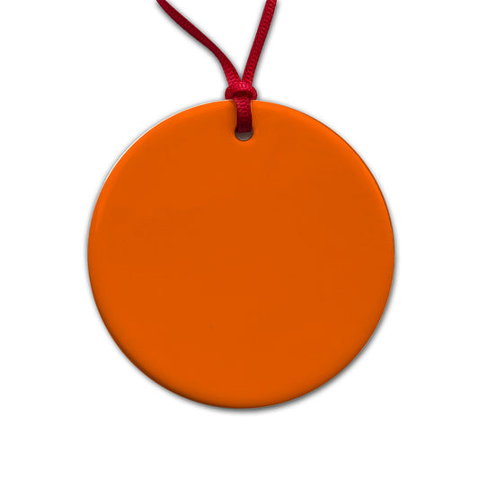 It's Just a Solid Orange Color Round Ceramic Holiday Christmas Tree Ornament