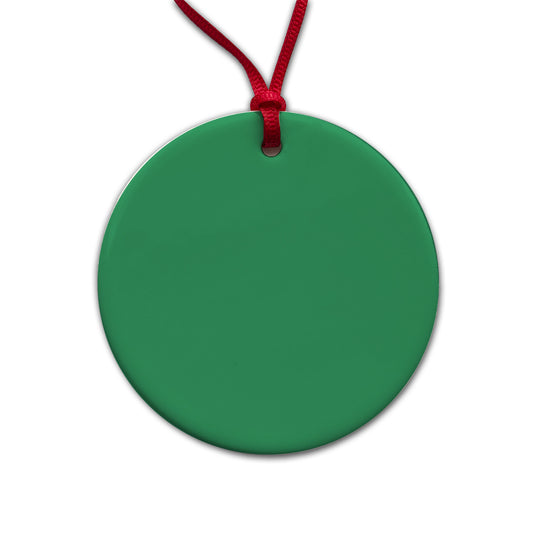 It's Just a Solid Teal Color Round Ceramic Holiday Christmas Tree Ornament