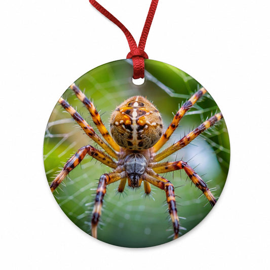Orb Weaver Spider Round Ceramic Holiday Christmas Tree Ornament