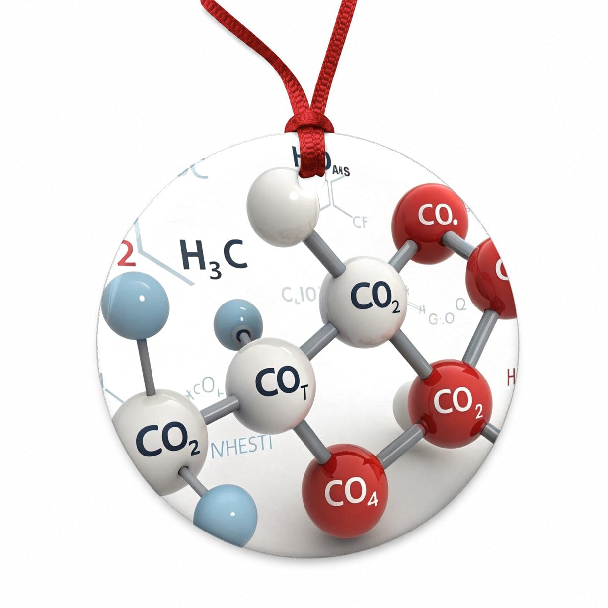 Chemistry Lab Molecules Fun Illustration Round Ceramic Holiday Christmas Tree Ornament