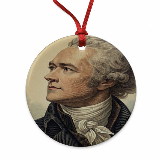 Alexander Hamilton Patriot Art Round Ceramic Holiday Christmas Tree Ornament