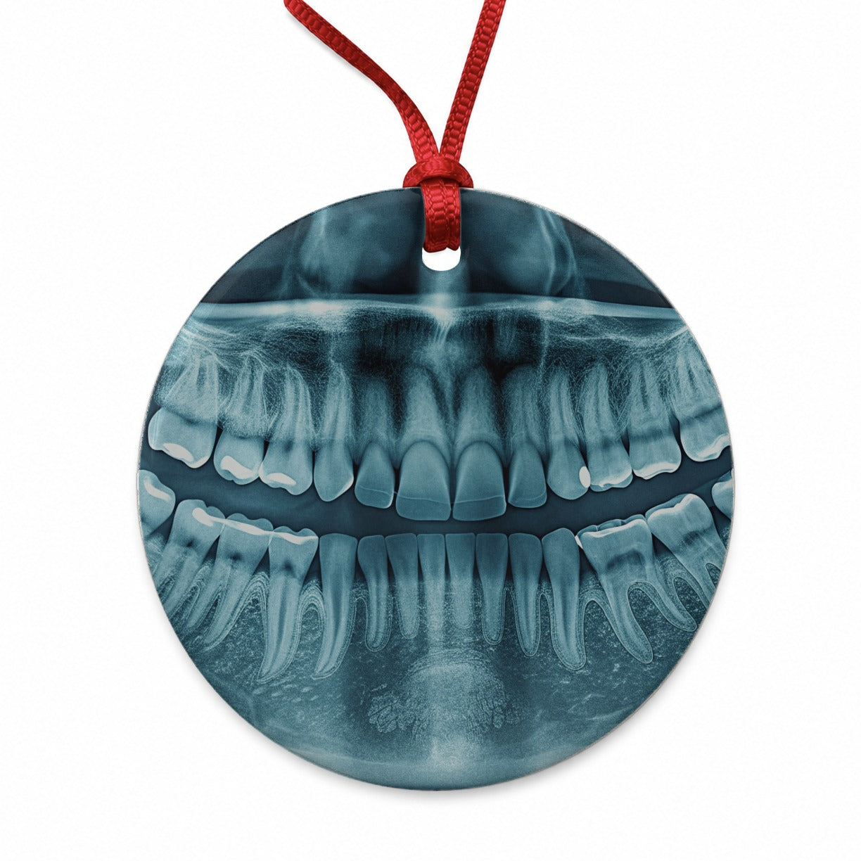 Dental X-Ray Mouth Teeth Dentist Round Ceramic Holiday Christmas Tree Ornament