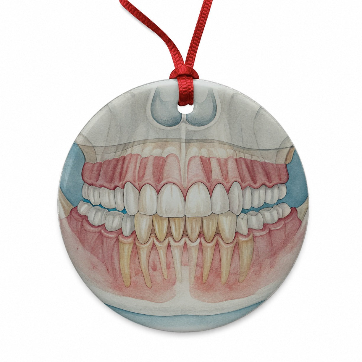 Dental X-Ray Teeth Dentist Round Ceramic Holiday Christmas Tree Ornament