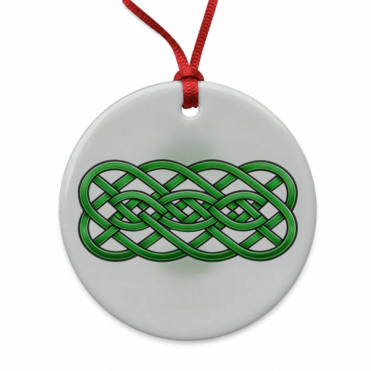 Irish Celtic Decorative Knot Round Ceramic Holiday Christmas Tree Ornament
