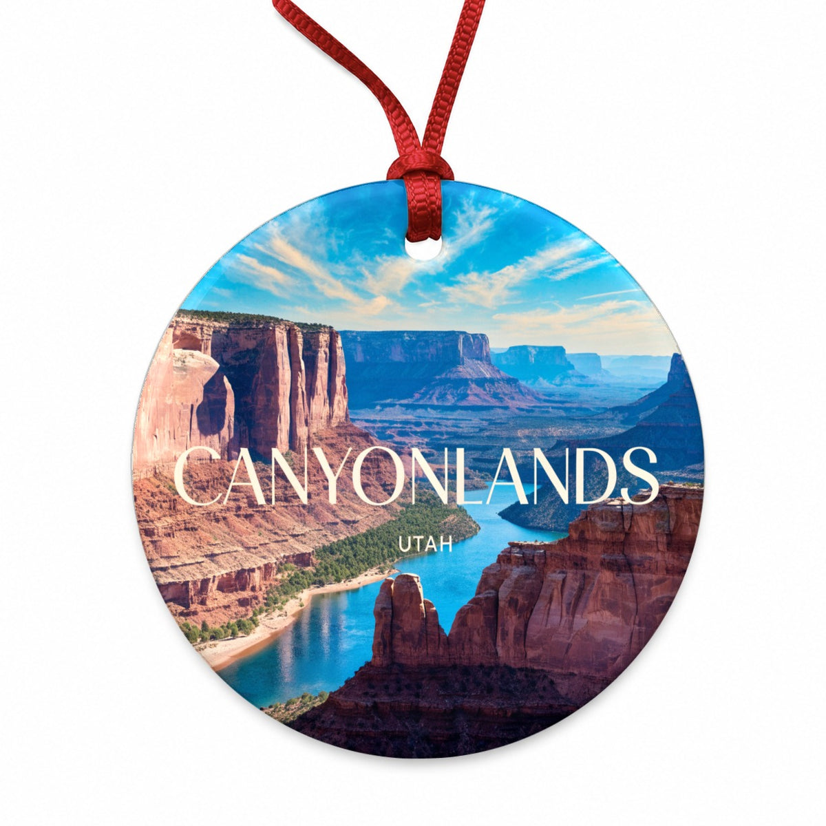 Canyonlands Utah Travel Round Ceramic Holiday Christmas Tree Ornament