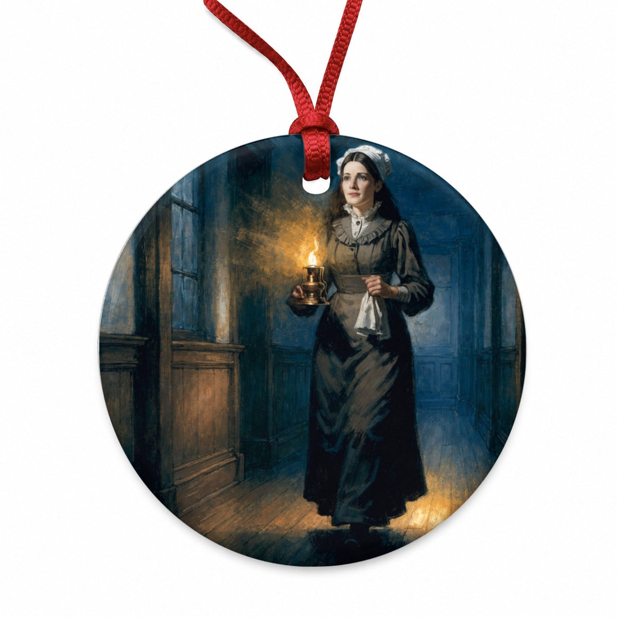 Florence Nightingale Nurse Round Ceramic Holiday Christmas Tree Ornament