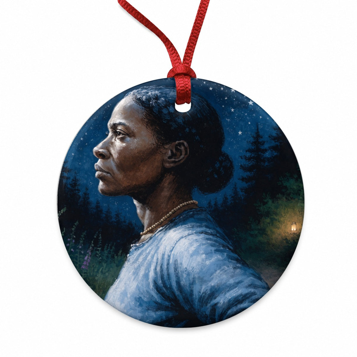 Harriet Tubman Abolitionist Round Ceramic Holiday Christmas Tree Ornament