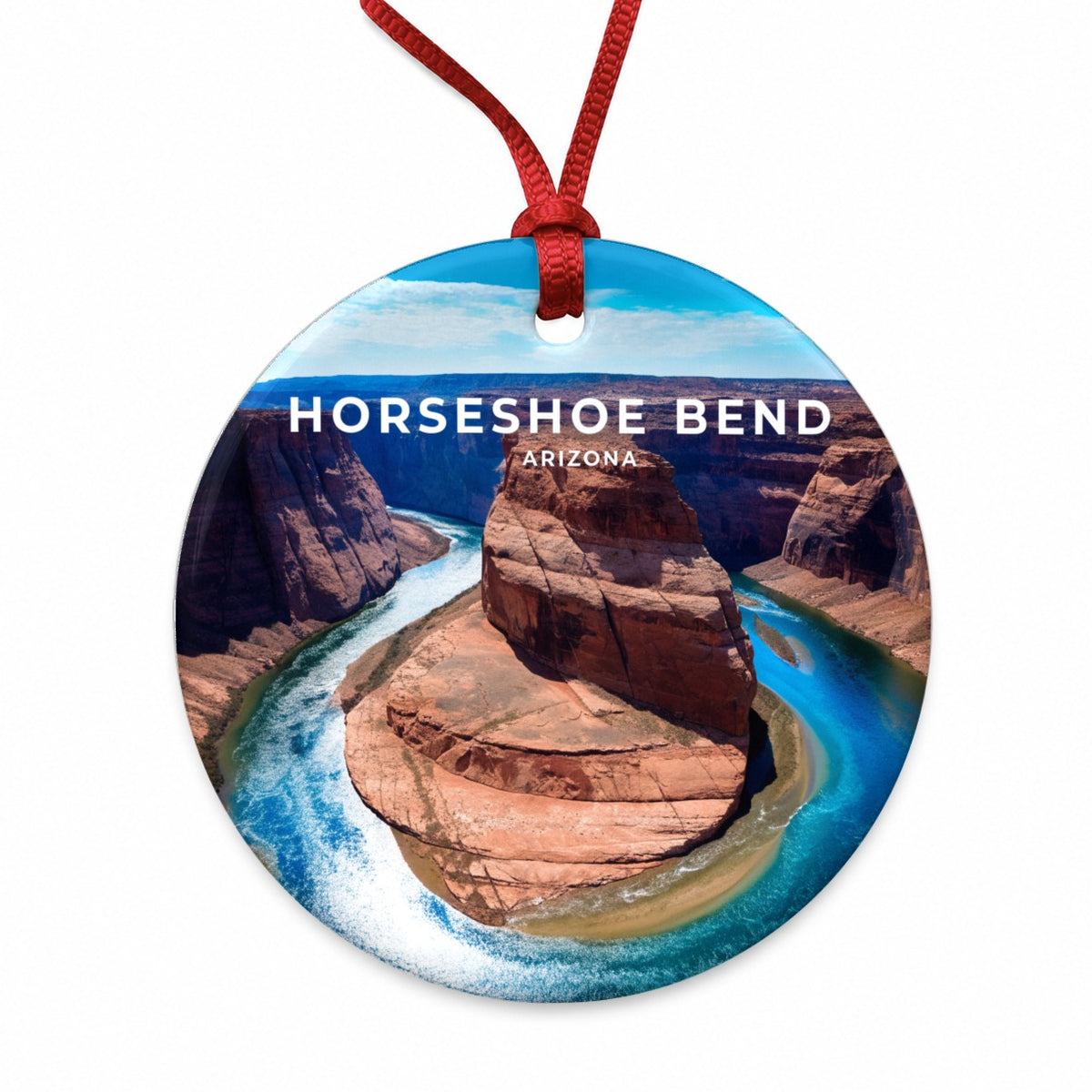 Horseshoe Bend Arizona Travel Round Ceramic Holiday Christmas Tree Ornament
